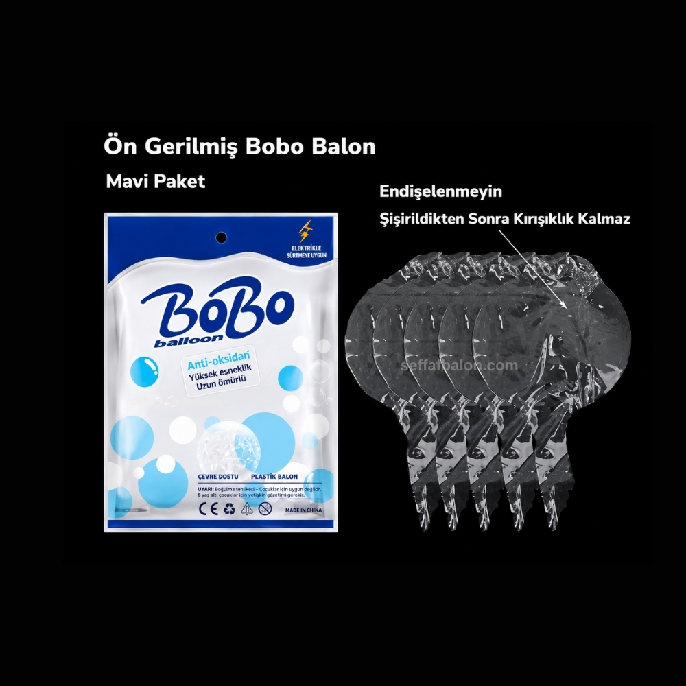 26 İnç Esnetilmiş Çift Girişli Bobo Balon (10'lu Paket) - Görsel 5